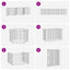 Hundedør 6 pcs Sort 80 x 100 cm Galvaniseret stål
