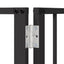 Hundedør 8 pcs Sort 80 x 100 cm Galvaniseret stål