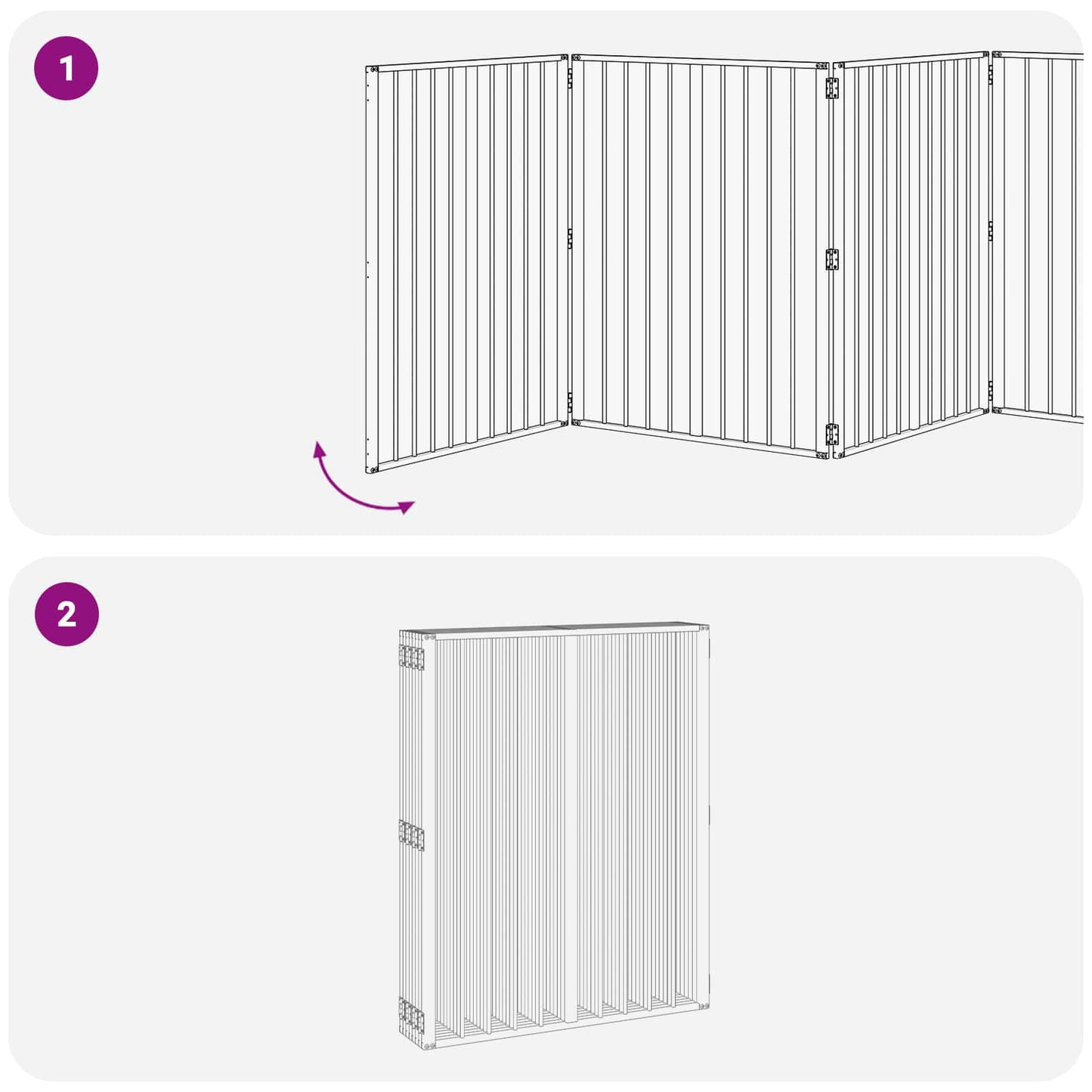 Hundedør 8 pcs Sort 80 x 100 cm Galvaniseret stål
