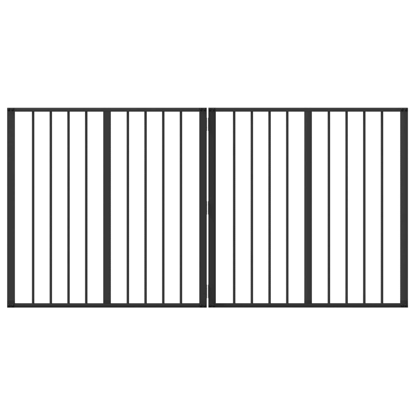 Hundedør 2 pcs Sort 80 x 80 cm Galvaniseret stål