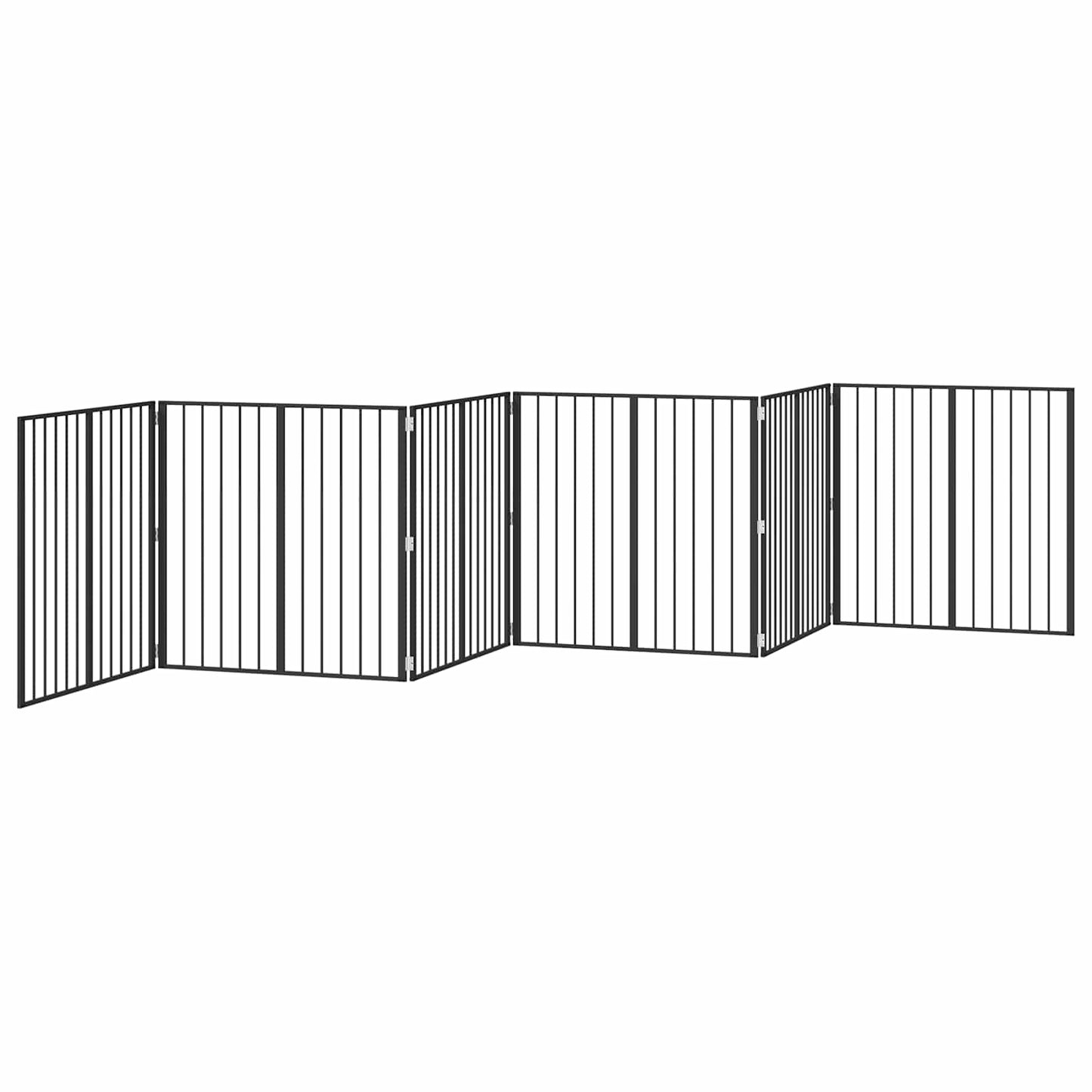 Hundedør 6 pcs Sort 80 x 80 cm Galvaniseret stål