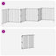 Hundedør 6 pcs Sort 80 x 80 cm Galvaniseret stål