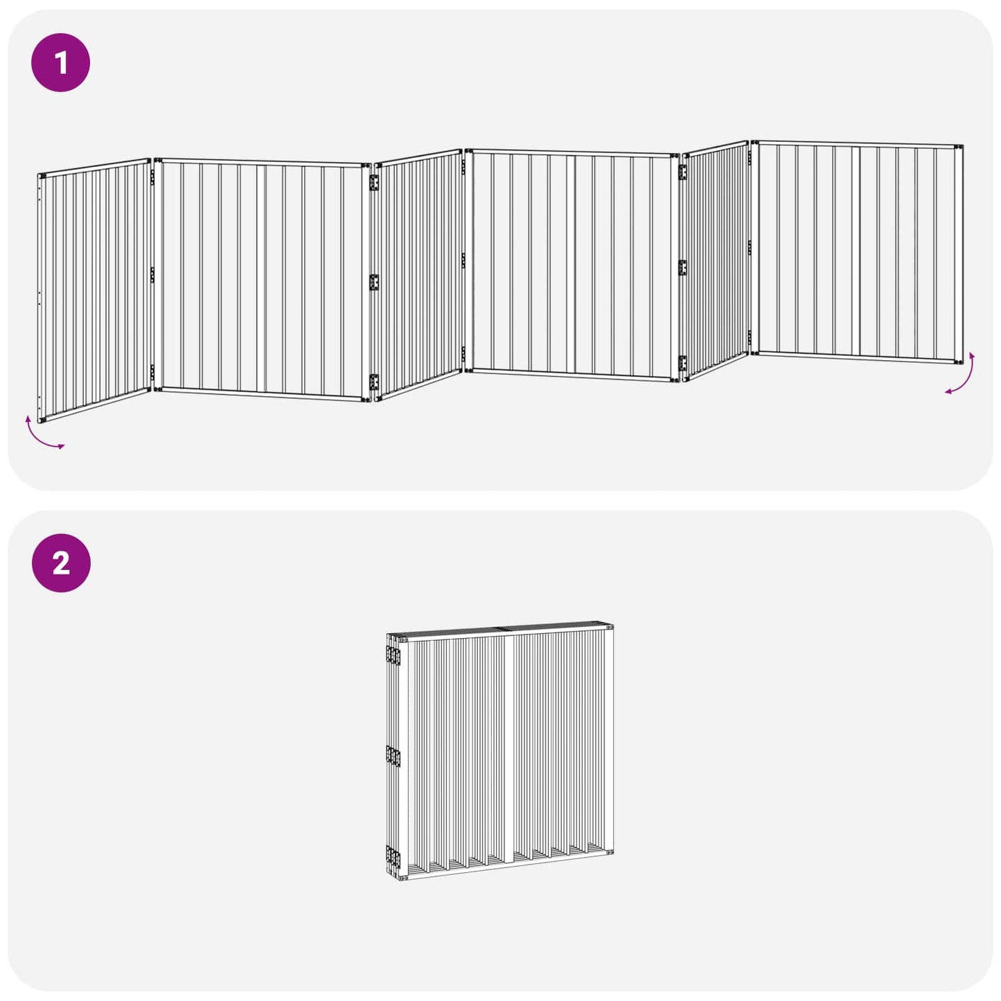 Hundedør 6 pcs Sort 80 x 80 cm Galvaniseret stål