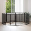 Hundedør 8 pcs Sort 80 x 80 cm Galvaniseret stål