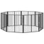 Hundedør 8 pcs Sort 80 x 80 cm Galvaniseret stål