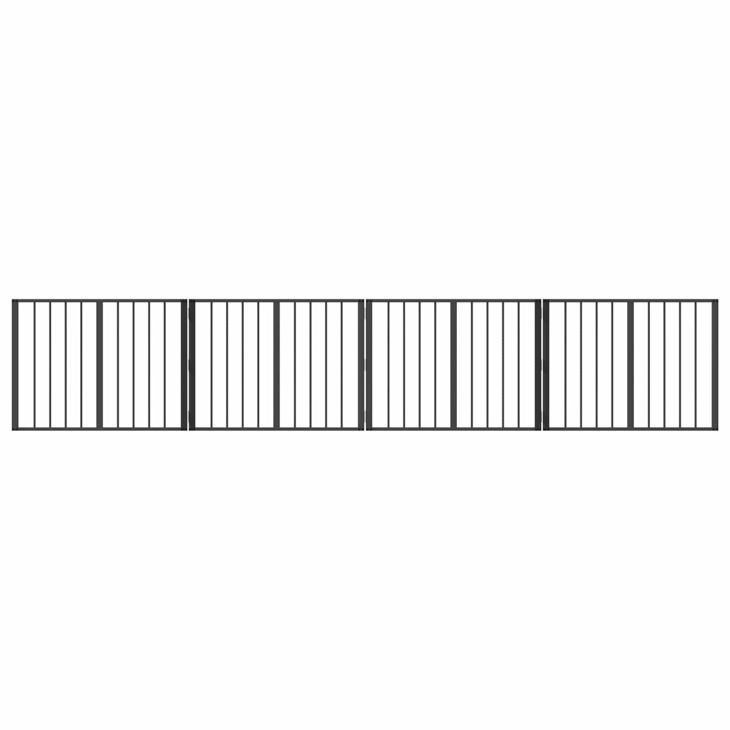 Hundedør 4 pcs Sort 80 x 60 cm Galvaniseret stål