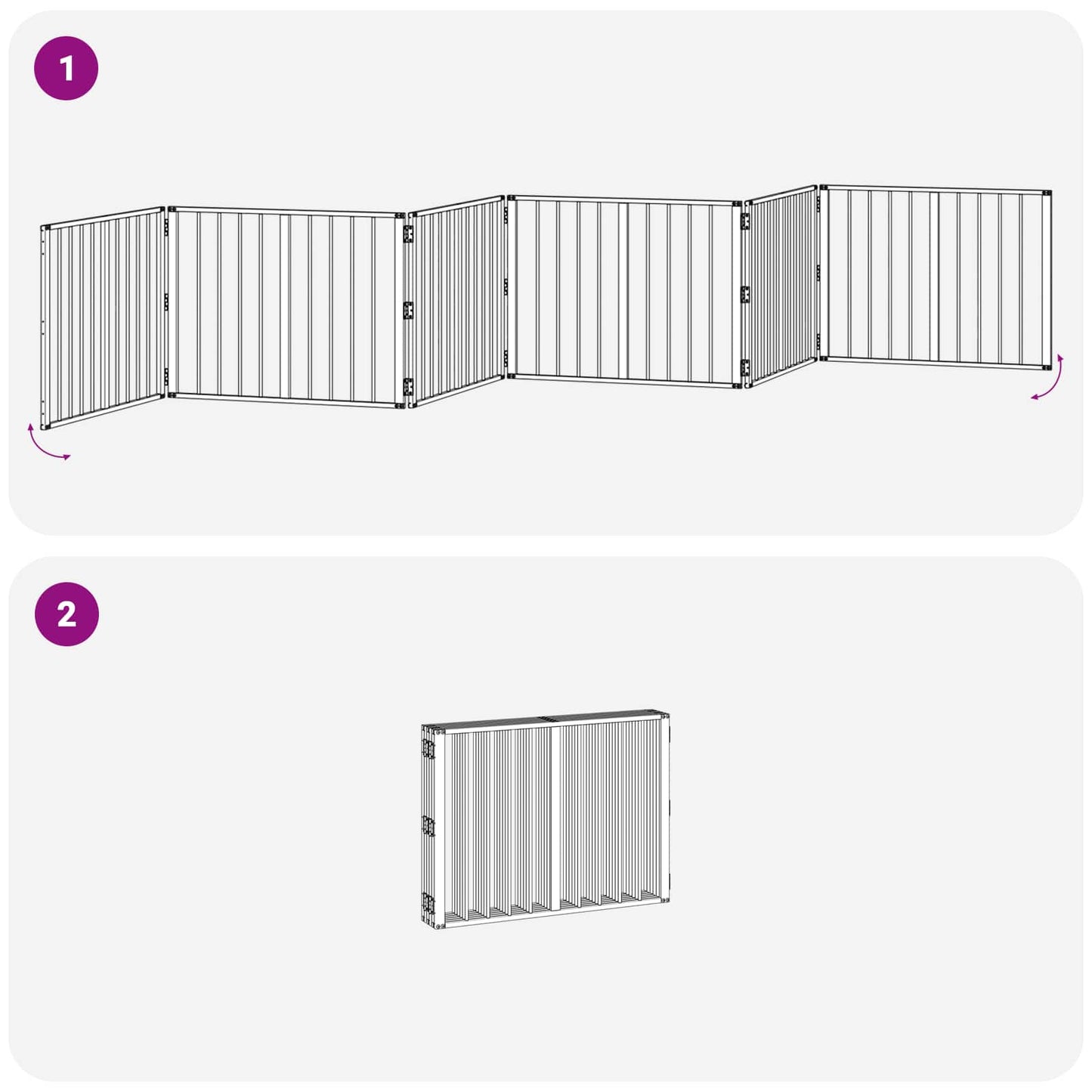 Hundedør 6 pcs Sort 80 x 60 cm Galvaniseret stål