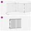 Hundedør 8 pcs Sort 80 x 60 cm Galvaniseret stål