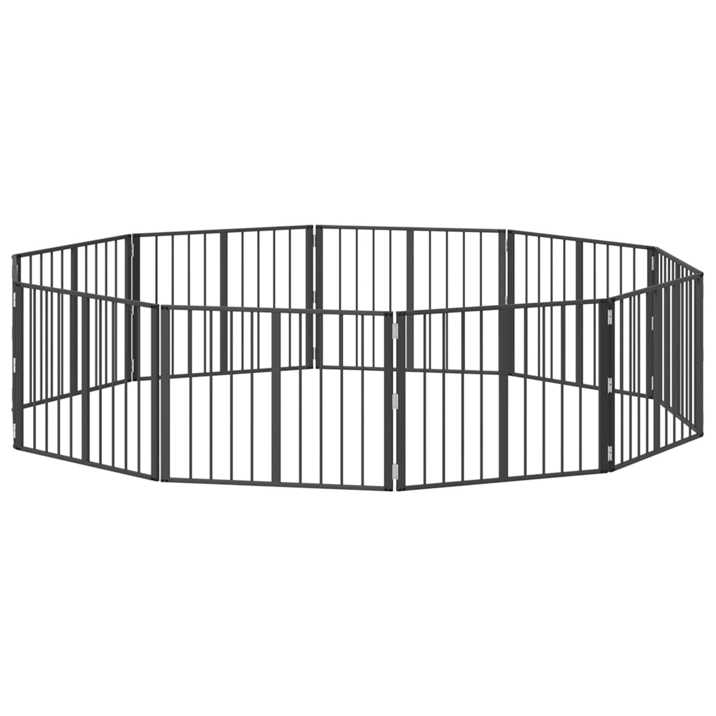 Hundedør 10 pcs Sort 80 x 60 cm Galvaniseret stål