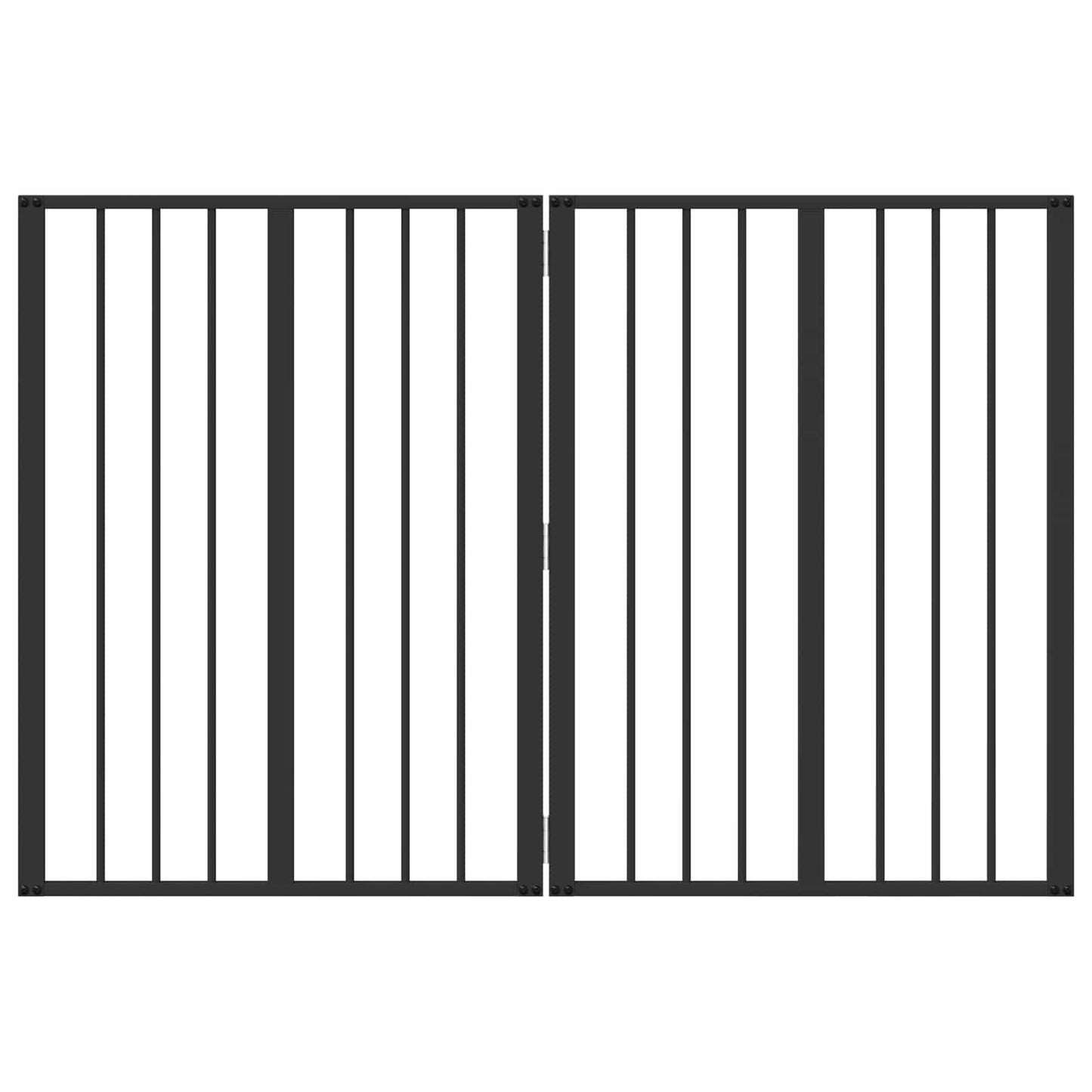Hundedør 2 pcs Sort 60 x 80 cm Galvaniseret stål