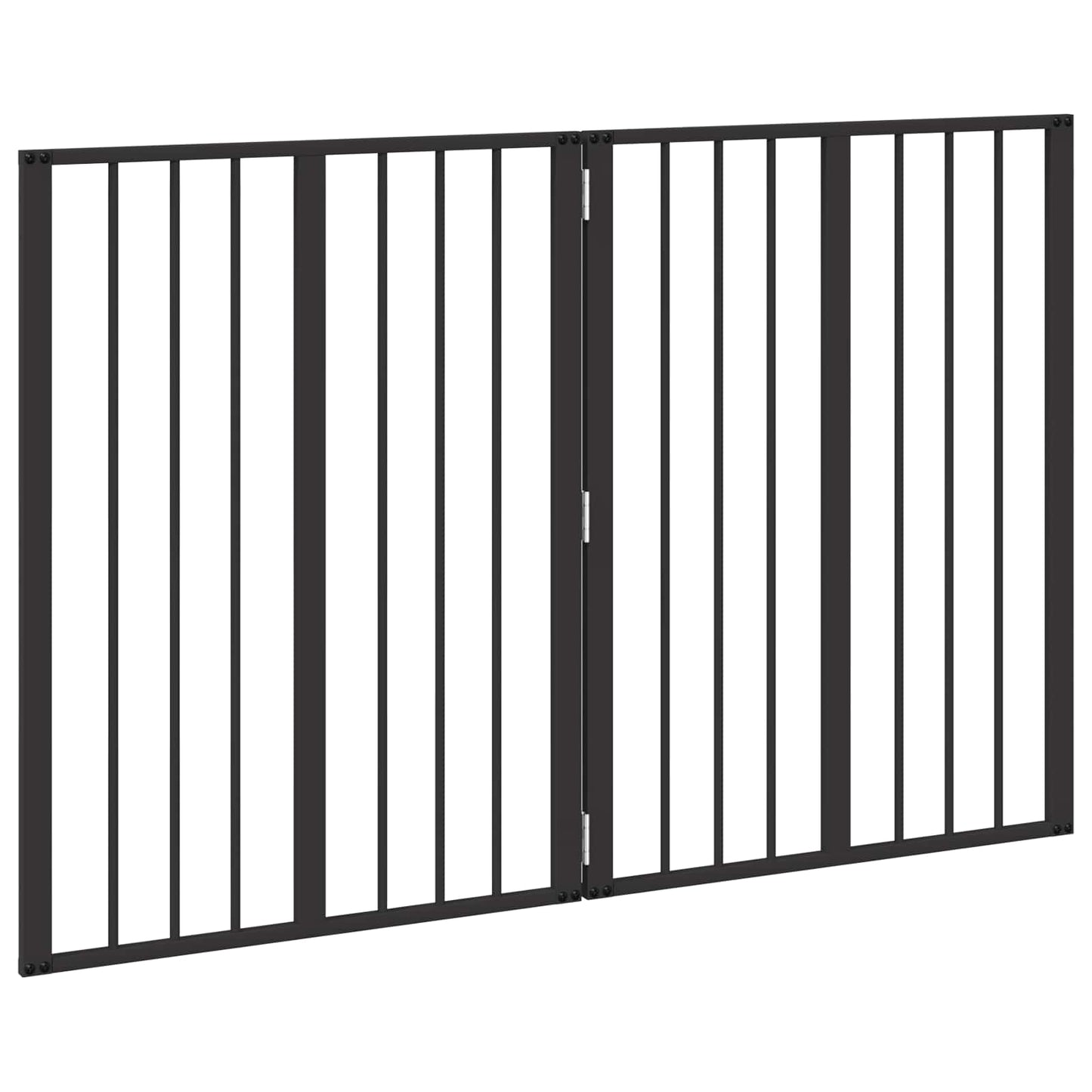 Hundedør 2 pcs Sort 60 x 80 cm Galvaniseret stål