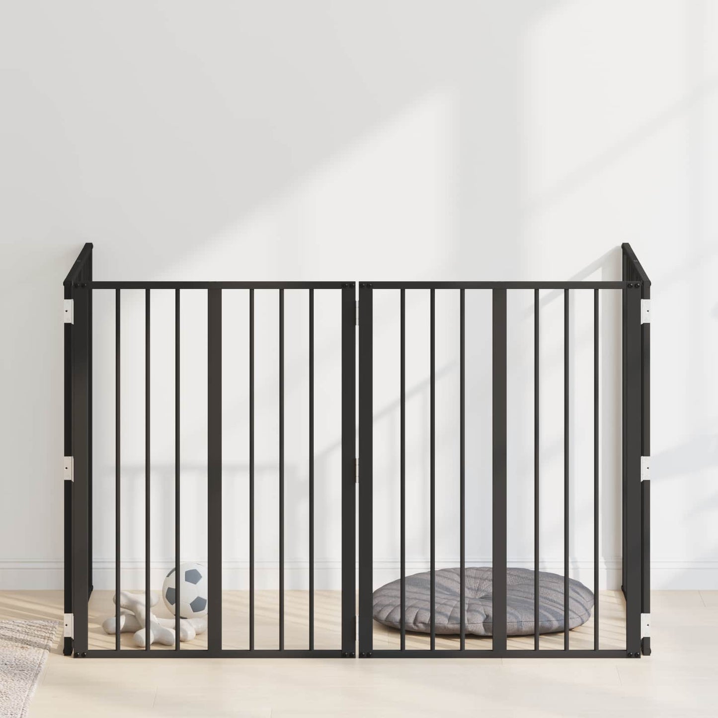 Hundedør 4 pcs Sort 60 x 80 cm Galvaniseret stål