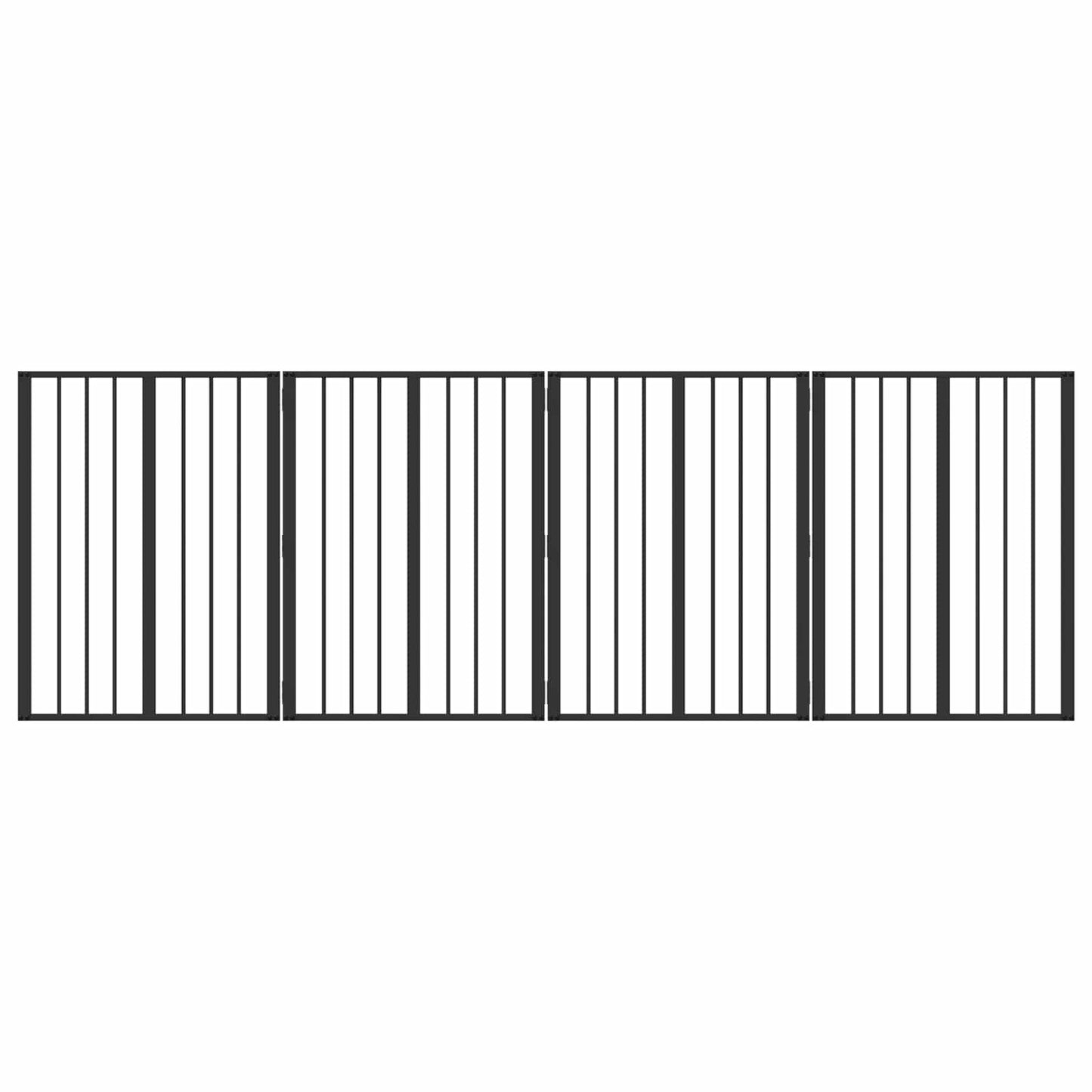 Hundedør 4 pcs Sort 60 x 80 cm Galvaniseret stål