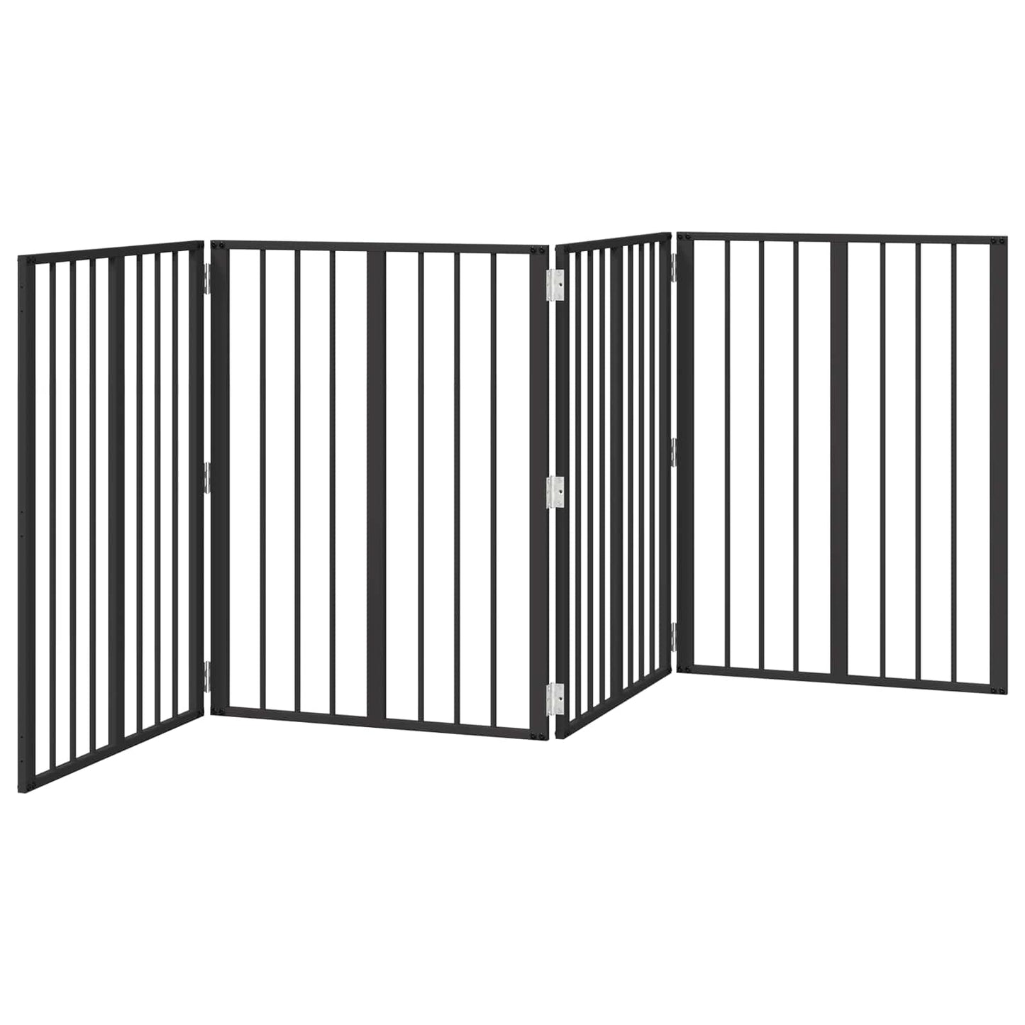 Hundedør 4 pcs Sort 60 x 80 cm Galvaniseret stål