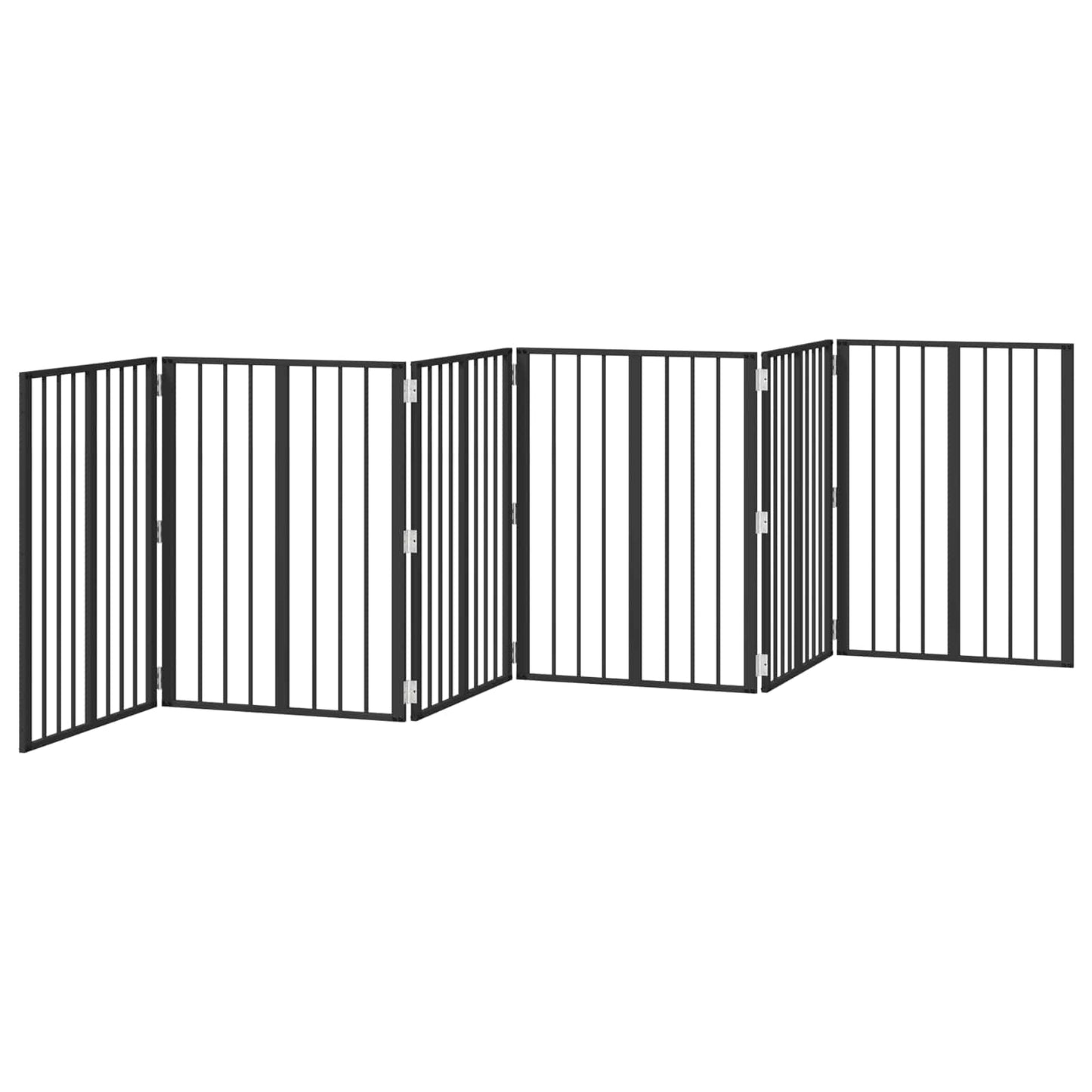 Hundedør 6 pcs Sort 60 x 80 cm Galvaniseret stål