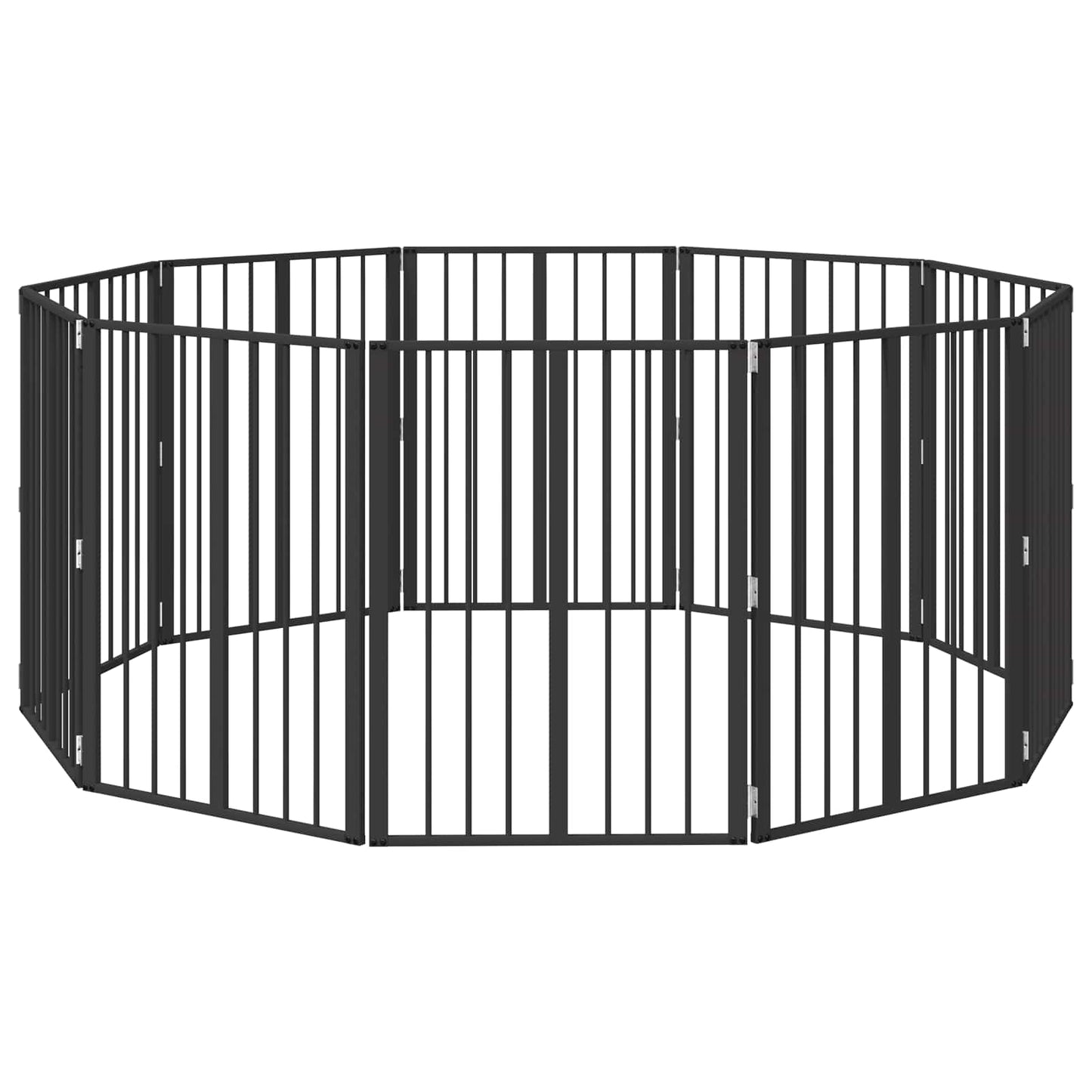 Hundedør 10 pcs Sort 60 x 80 cm Galvaniseret stål