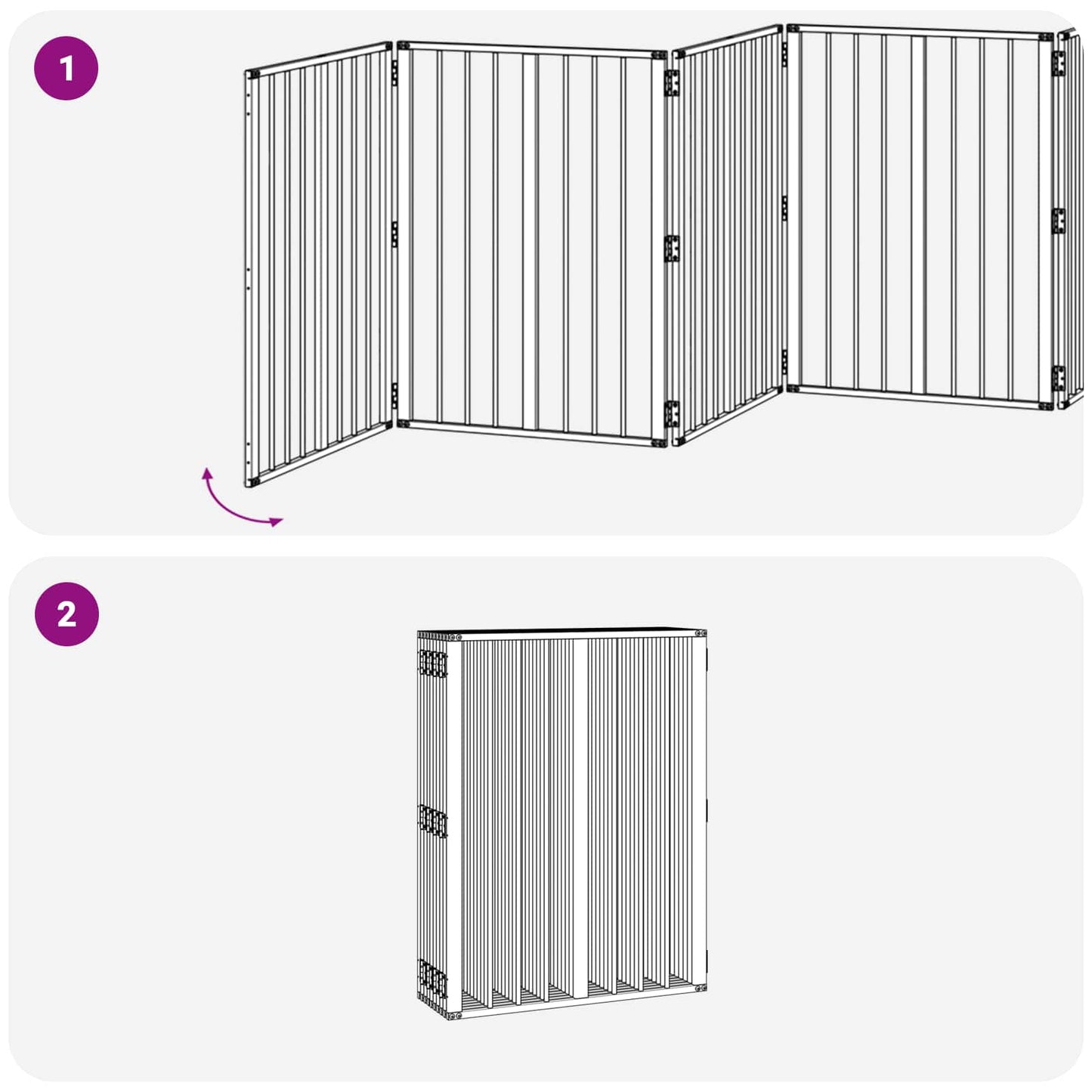 Hundedør 10 pcs Sort 60 x 80 cm Galvaniseret stål