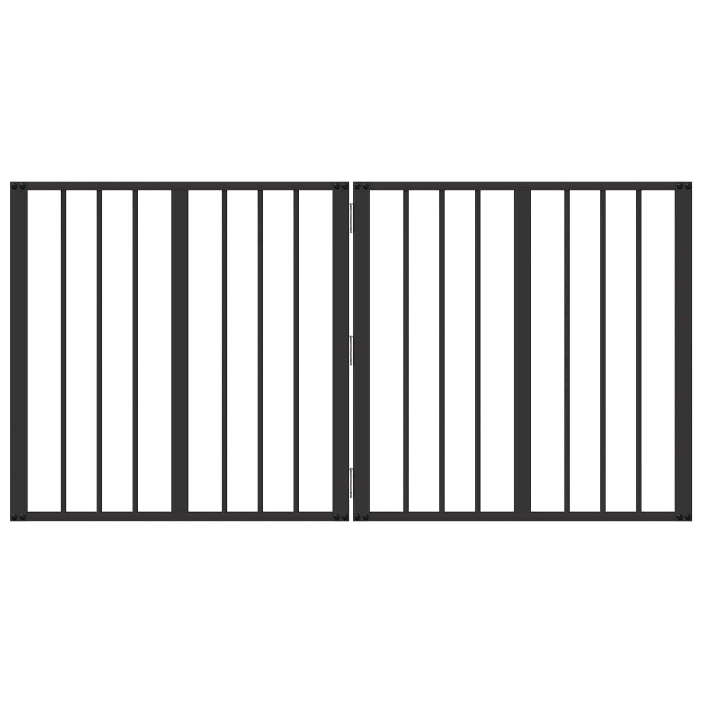 Hundedør 2 pcs Sort 60 x 60 cm Galvaniseret stål