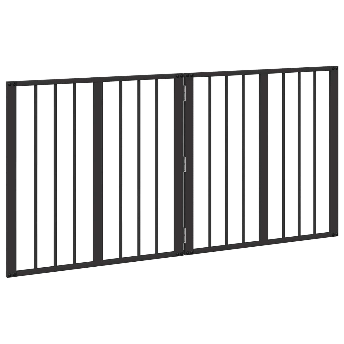 Hundedør 2 pcs Sort 60 x 60 cm Galvaniseret stål