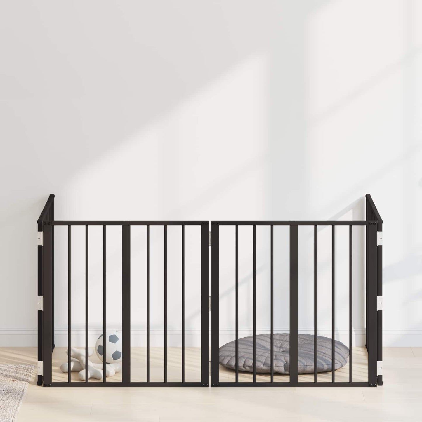 Hundedør 4 pcs Sort 60 x 60 cm Galvaniseret stål