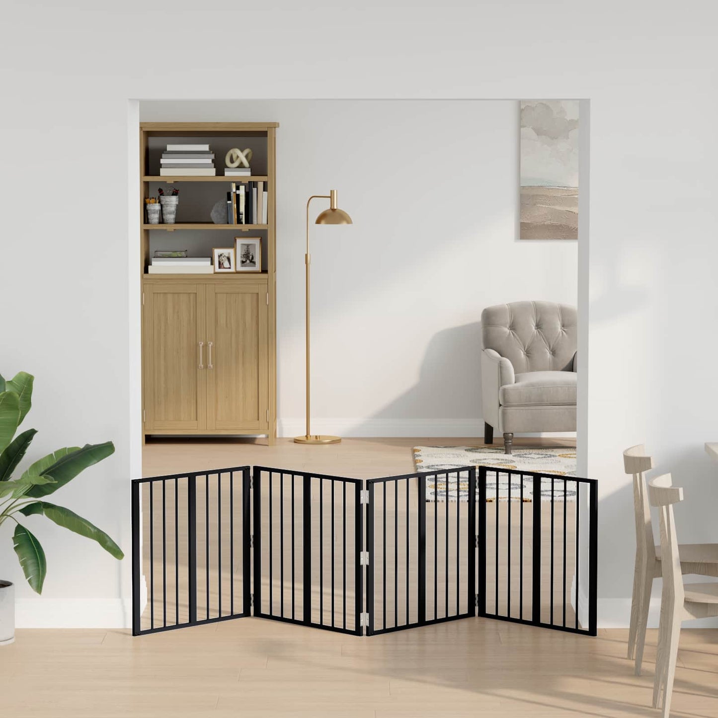 Hundedør 4 pcs Sort 60 x 60 cm Galvaniseret stål