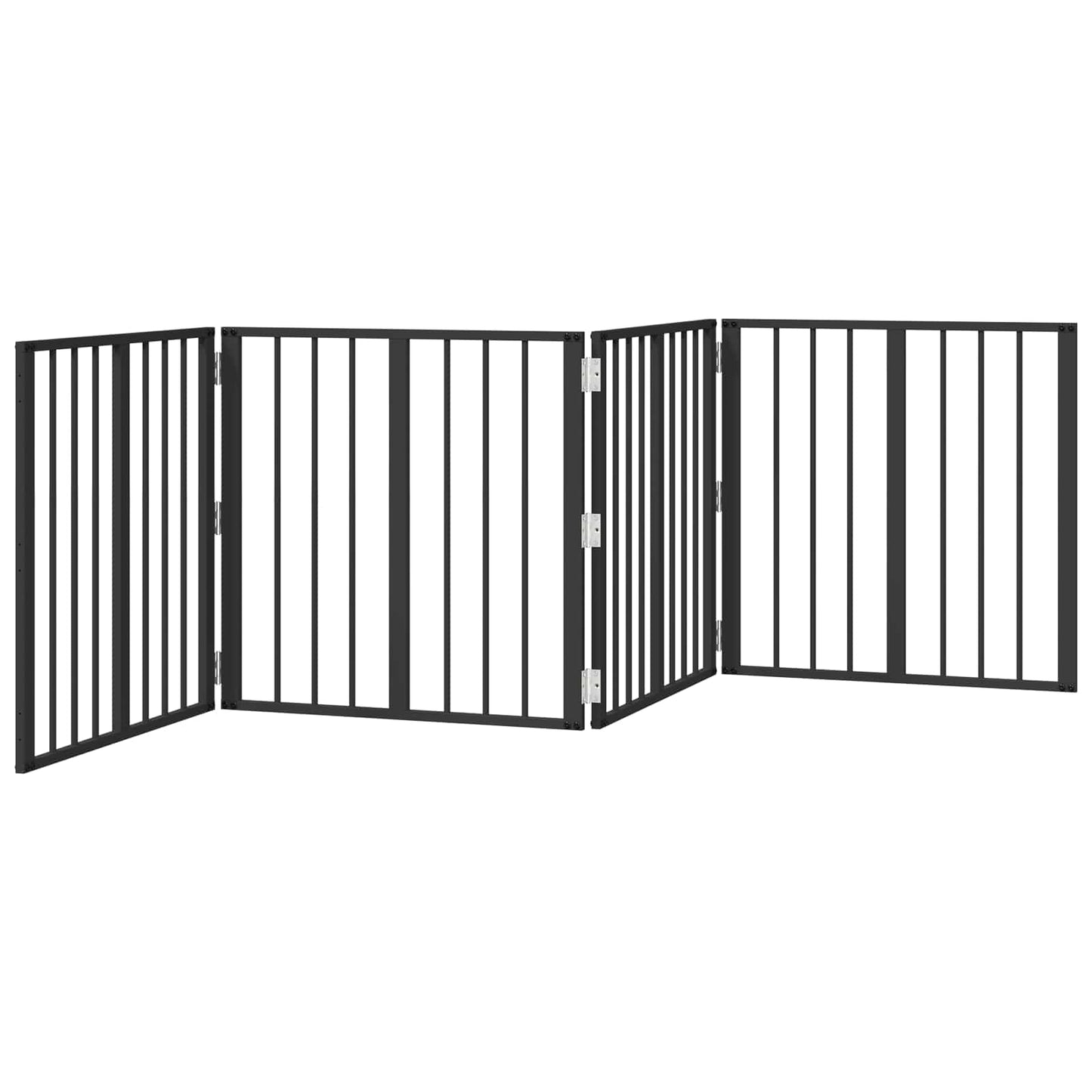 Hundedør 4 pcs Sort 60 x 60 cm Galvaniseret stål