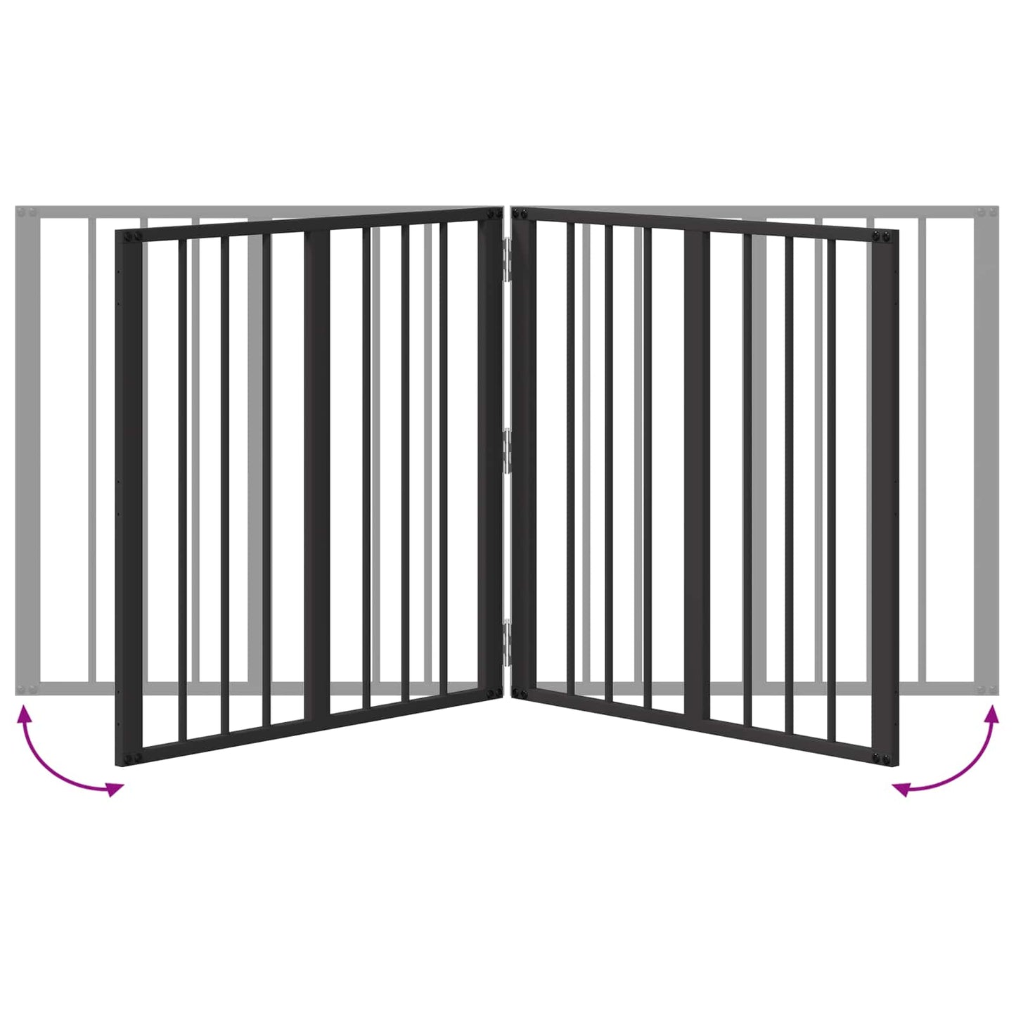 Hundedør 4 pcs Sort 60 x 60 cm Galvaniseret stål