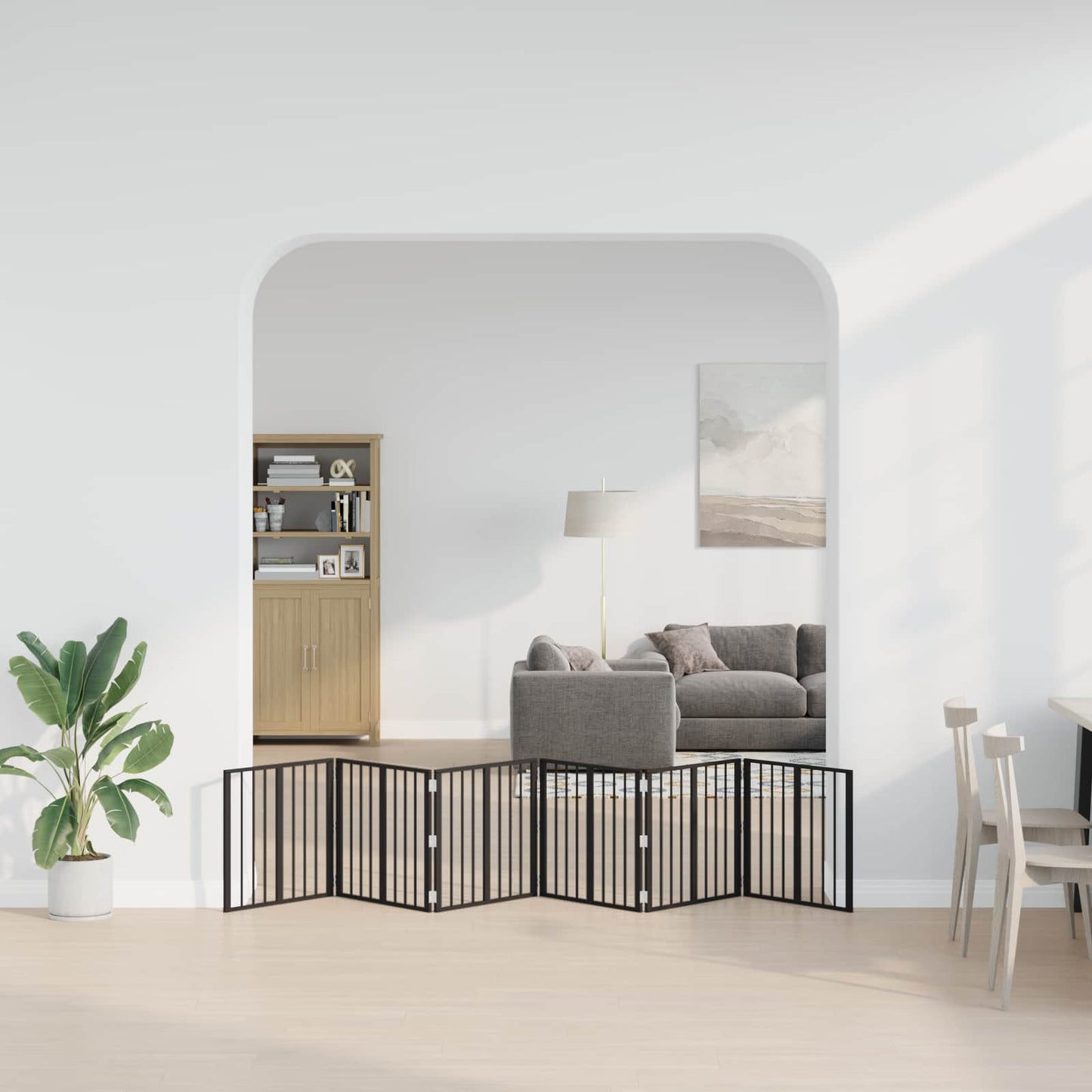 Hundedør 6 pcs Sort 60 x 60 cm Galvaniseret stål