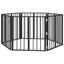Hundedør 6 pcs Sort 60 x 60 cm Galvaniseret stål