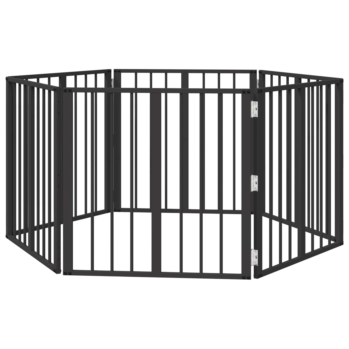 Hundedør 6 pcs Sort 60 x 60 cm Galvaniseret stål