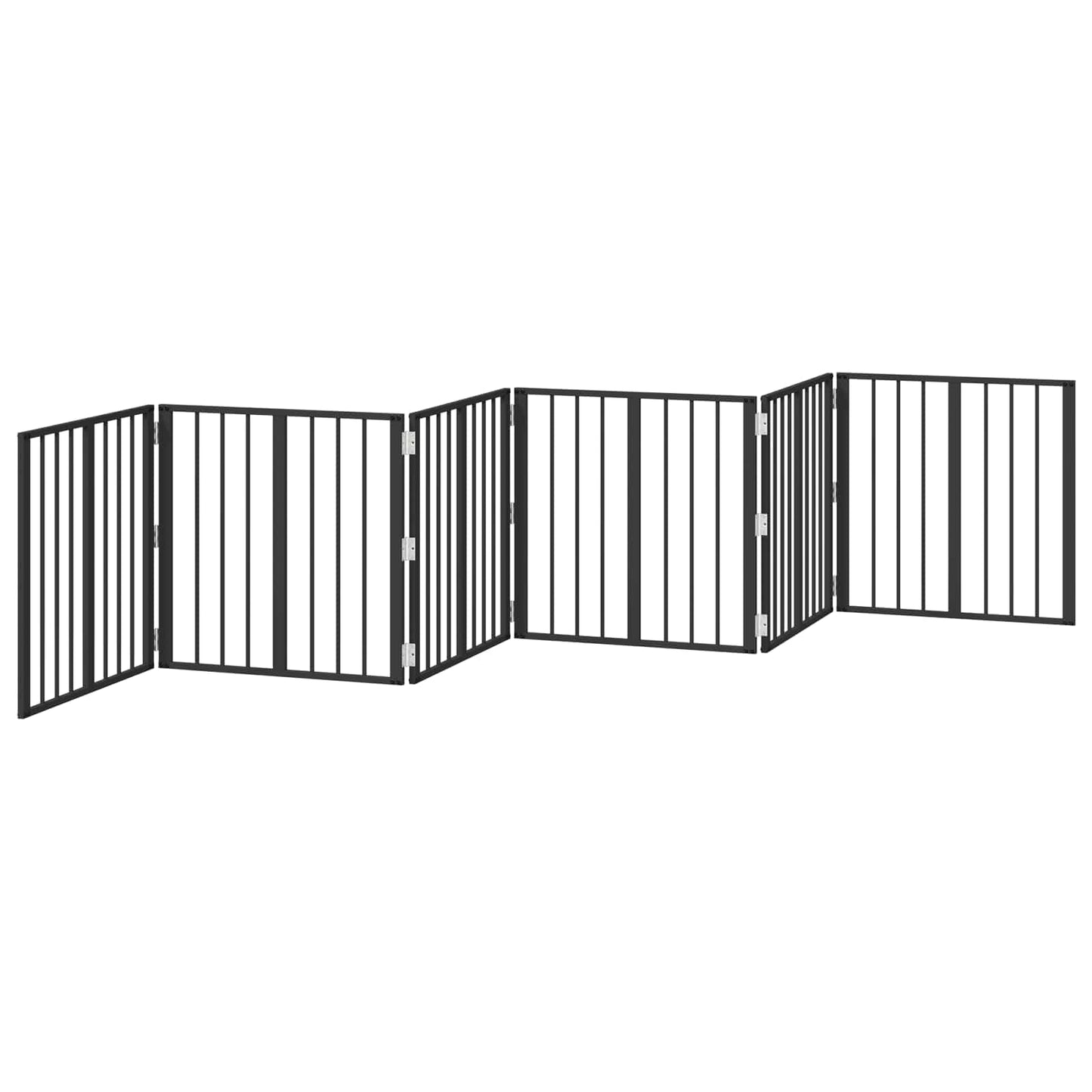 Hundedør 6 pcs Sort 60 x 60 cm Galvaniseret stål
