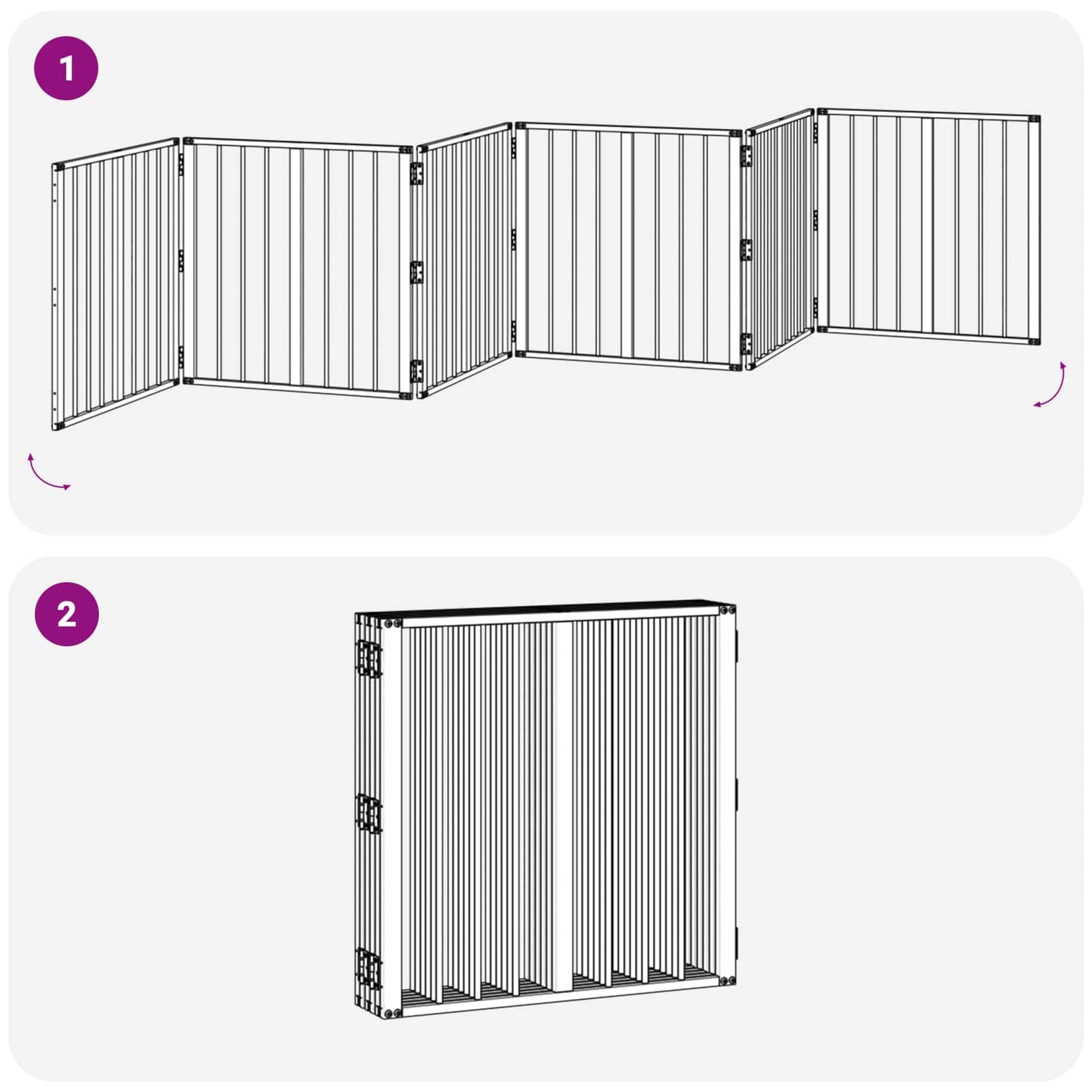 Hundedør 6 pcs Sort 60 x 60 cm Galvaniseret stål