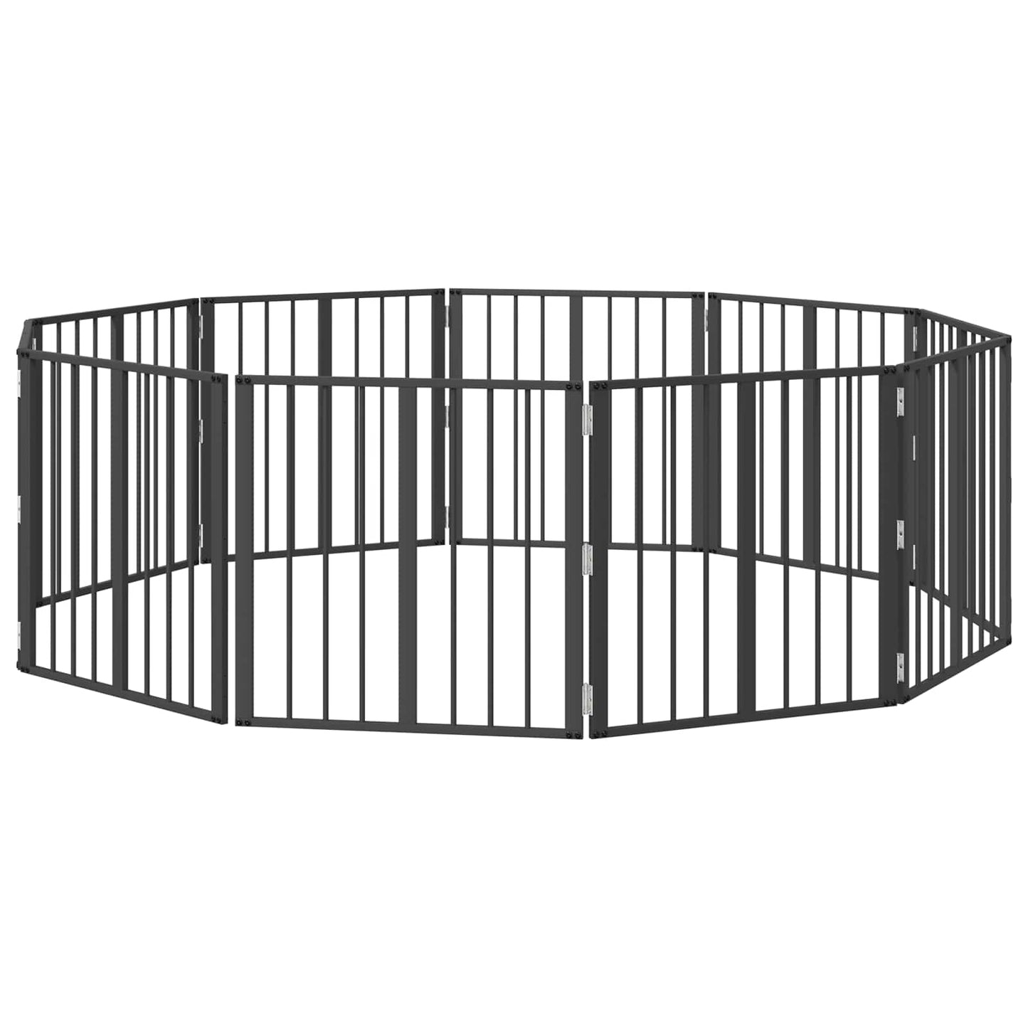 Hundedør 10 pcs Sort 60 x 60 cm Galvaniseret stål