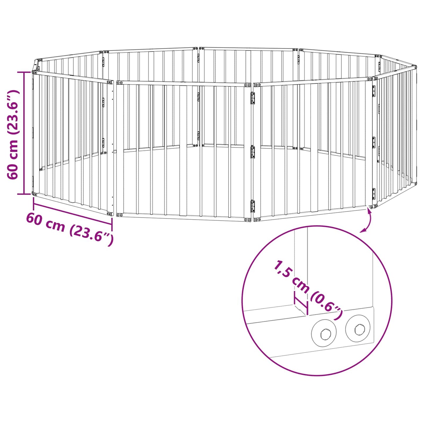 Hundedør 10 pcs Sort 60 x 60 cm Galvaniseret stål