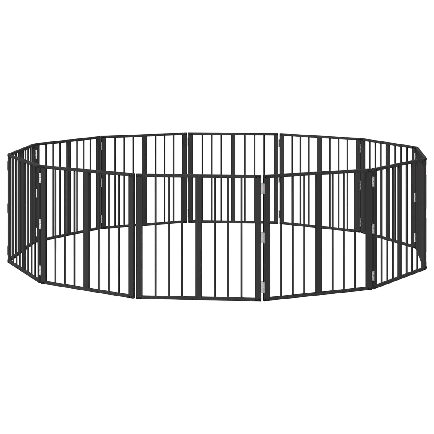 Hundedør 12 pcs Sort 60 x 60 cm Galvaniseret stål