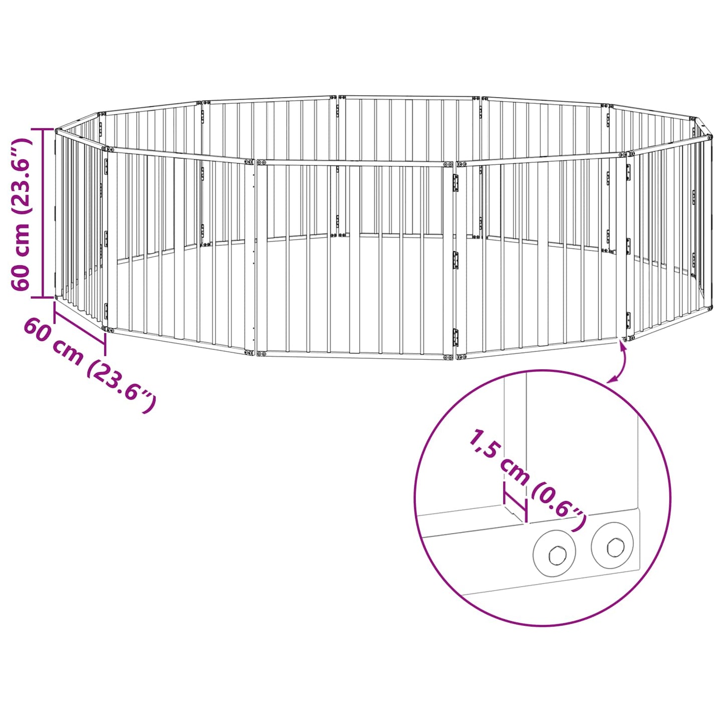 Hundedør 12 pcs Sort 60 x 60 cm Galvaniseret stål