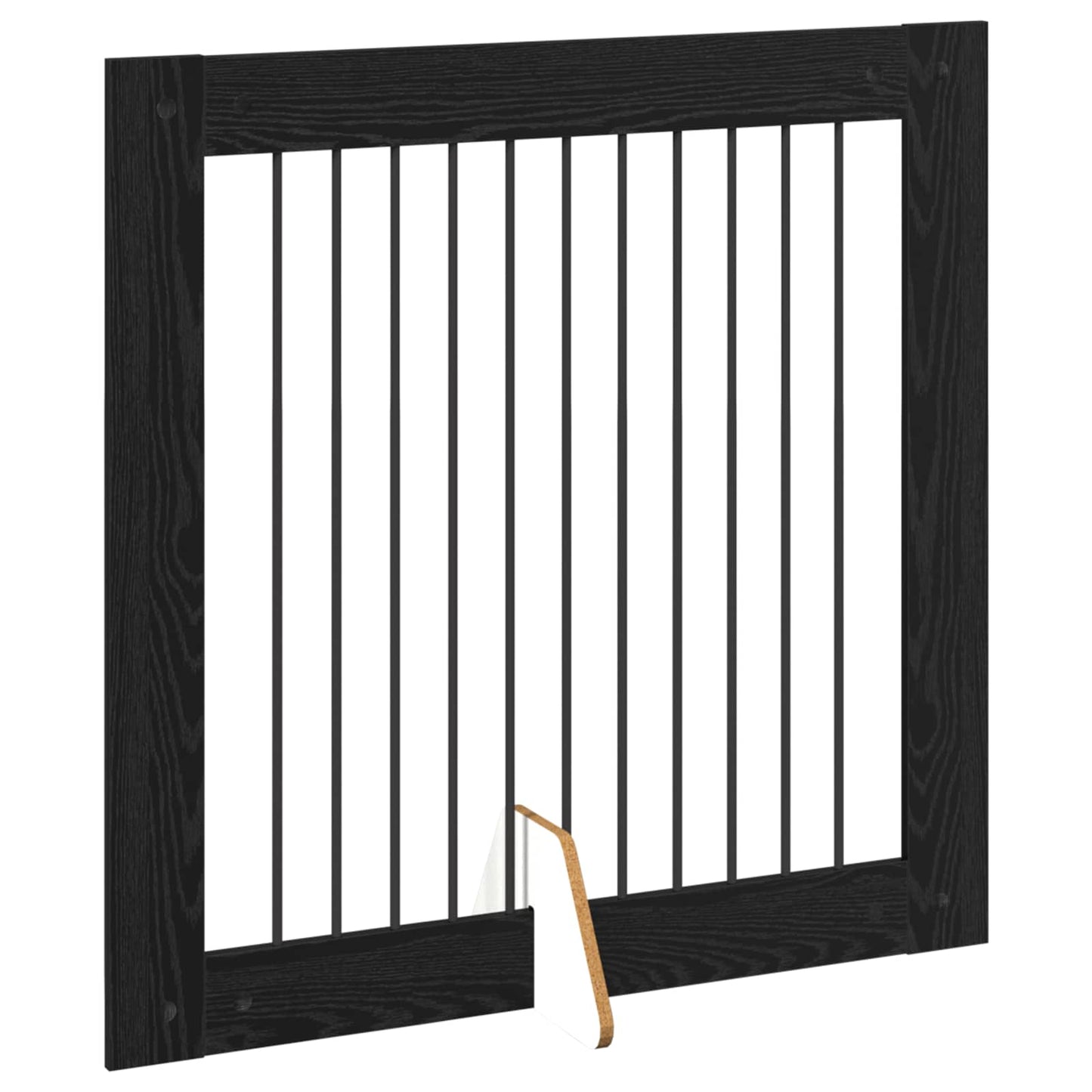 Sammenklappelig hundegitter med stativer 2 pcs Sort eg 200,5 cm