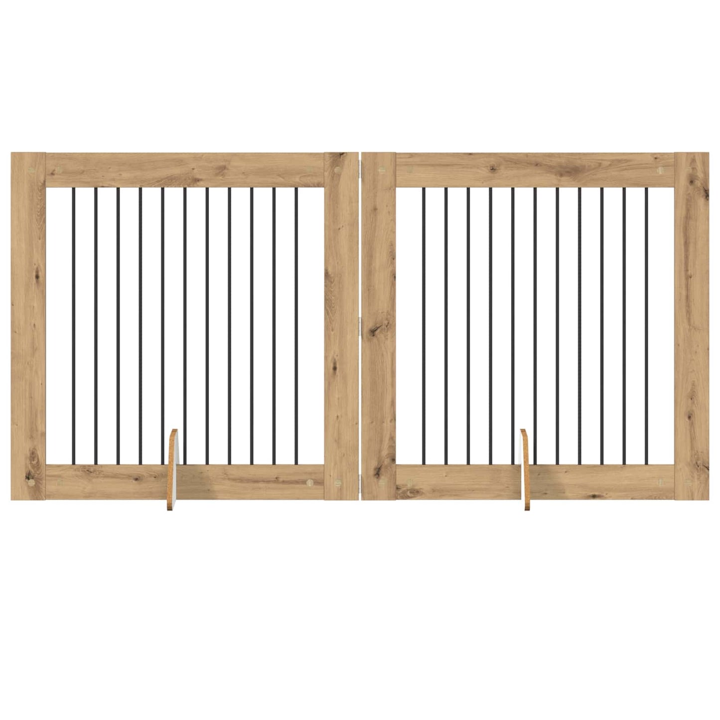 Sammenklappelig hundegitter med stativer 2 pcs Artisan-eg