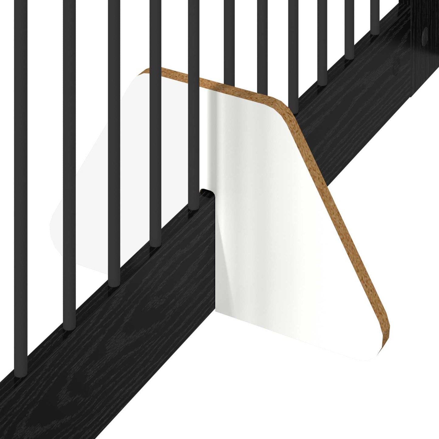 Sammenklappelig hundegitter med stativer 4 pcs Sort eg 401 cm