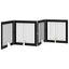 Sammenklappelig hundegitter med stativer 4 pcs Sort eg 401 cm