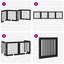 Sammenklappelig hundegitter med stativer 4 pcs Sort eg 401 cm