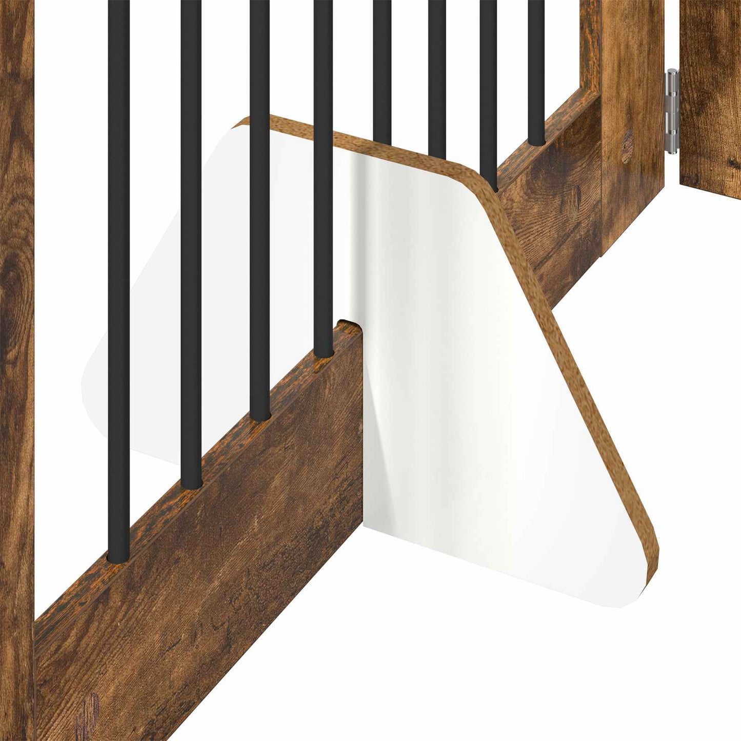 Sammenklappelig hundegitter med stativer 2 pcs Røget eg