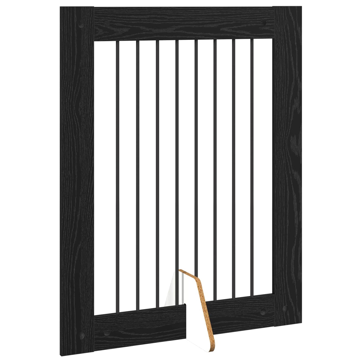 Sammenklappelig hundegitter med stativer 4 pcs Sort eg 321 cm