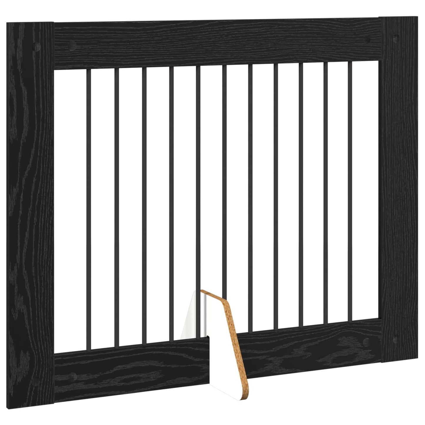 Sammenklappelig hundegitter med stativer 2 pcs Sort eg 200,5 cm