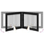 Sammenklappelig hundegitter med stativer 2 pcs Sort eg 200,5 cm