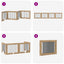 Sammenklappelig hundegitter med stativer 4 pcs Artisan-eg