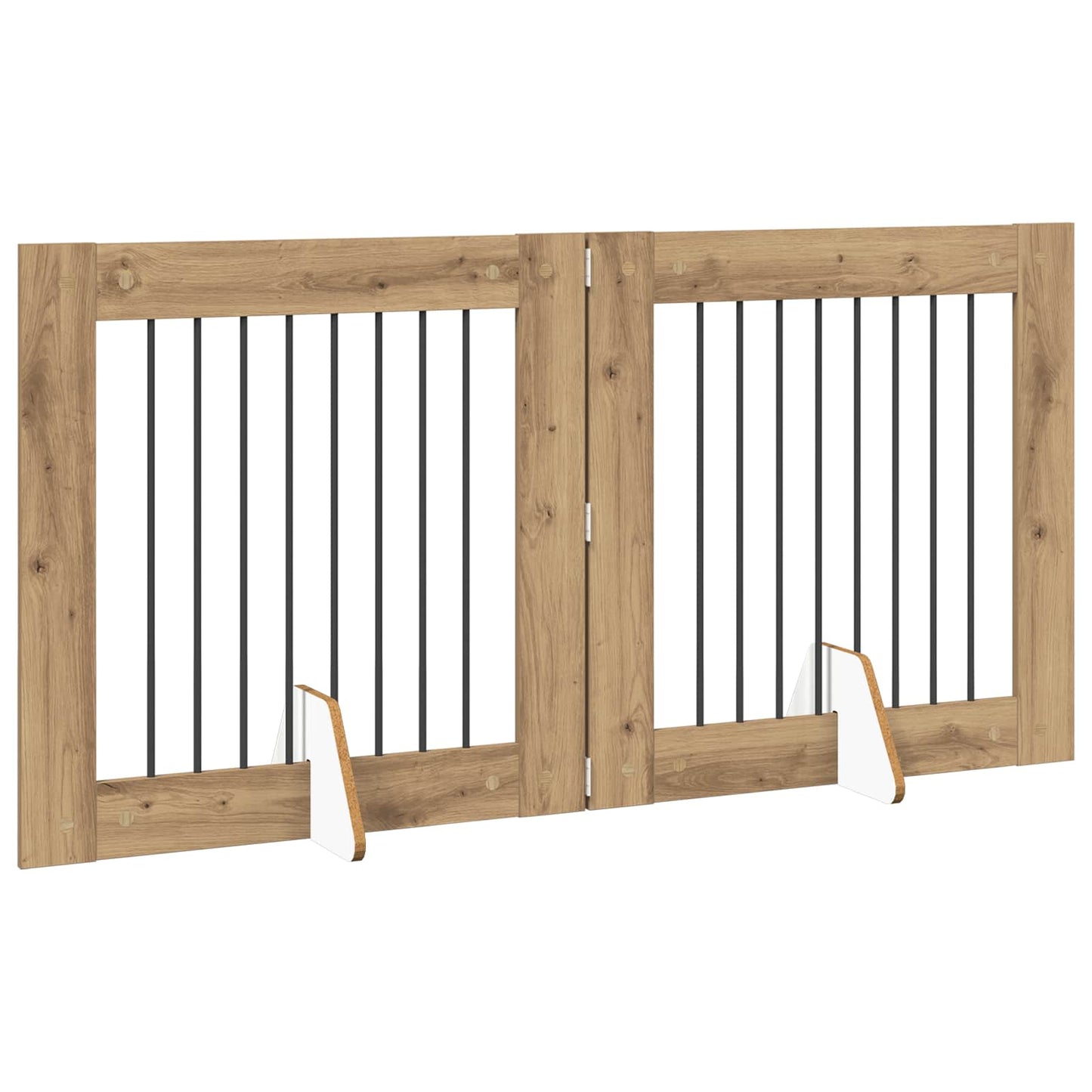 Sammenklappelig hundegitter med stativer 2 stk. Artisan-eg