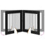 Sammenklappelig hundegitter med stativer 4 pcs Sort eg 321 cm