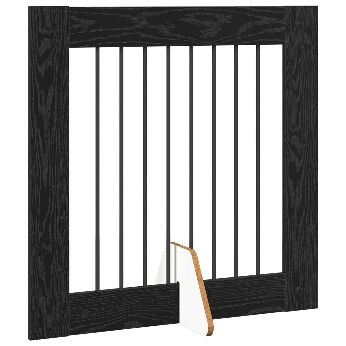 Sammenklappelig hundegitter med stativer 6 pcs Sort eg 482 cm