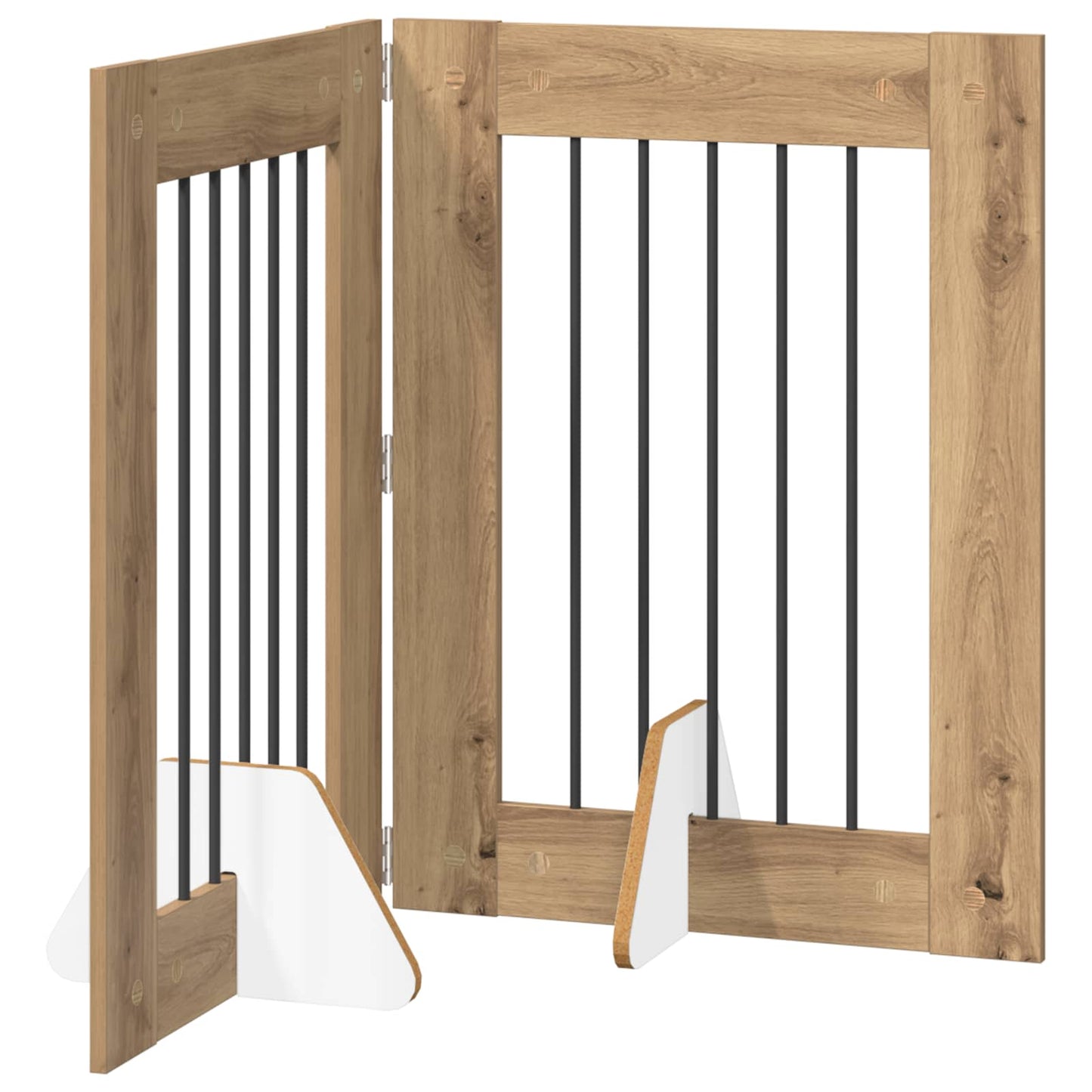 Sammenklappelig hundegitter med stativer 2 stk. Artisan-eg